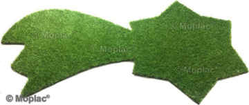 COMETA IN ERBA SINTETICA - Grass Artificial Stella cometa realizzata in finto prato. Utilizzi come tappeto per l'albero di Natale.